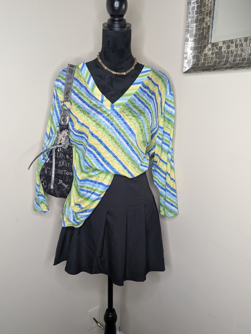 Green Striped Top Xxl